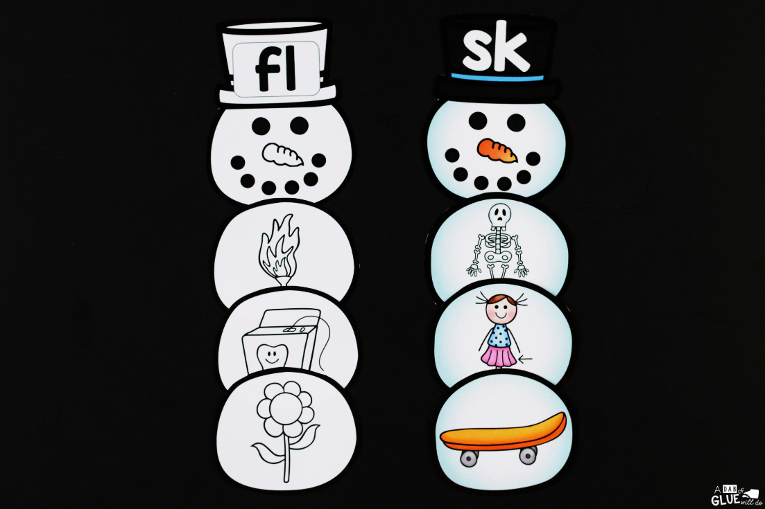 Snowman Blends Match-Up literacy activity is the perfect way to practice blending together individual sounds within words in a hands-on way.