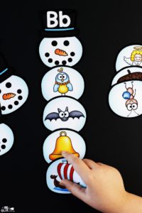 Snowman Initial Sound Match-Up - A Dab of Glue Will Do