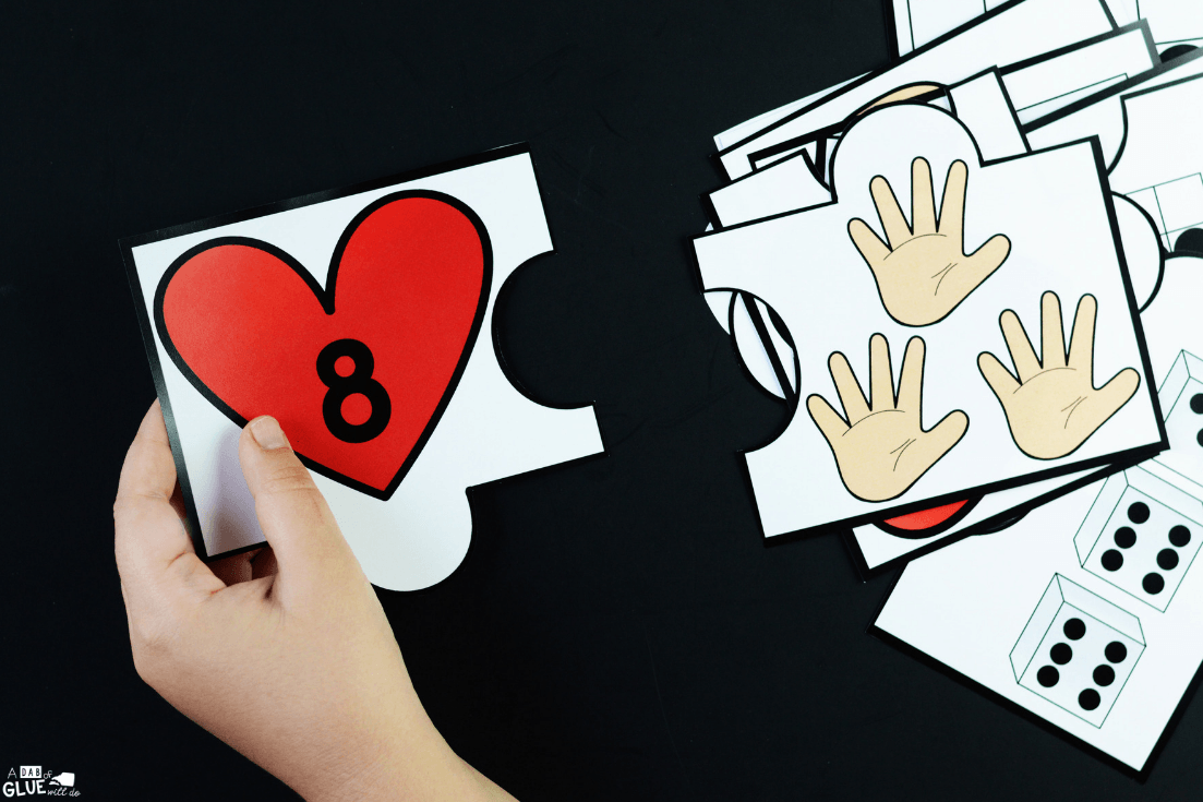 This Valentine's Day Numbers Puzzles is perfect for building a strong math foundation as we connect the holiday with number sense.