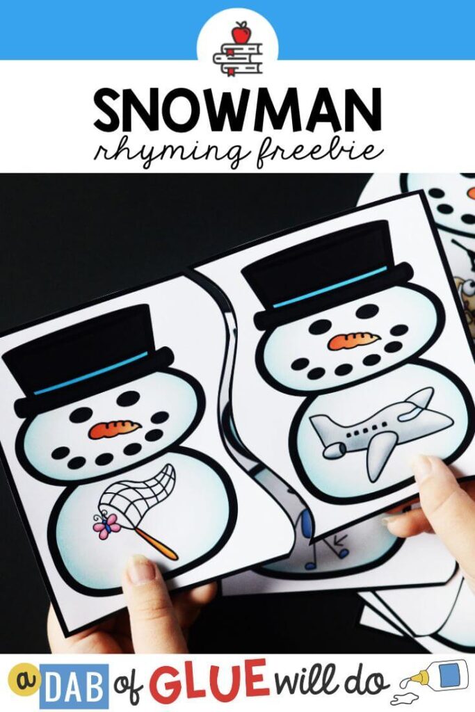 Snowman puzzles to practice rhyming