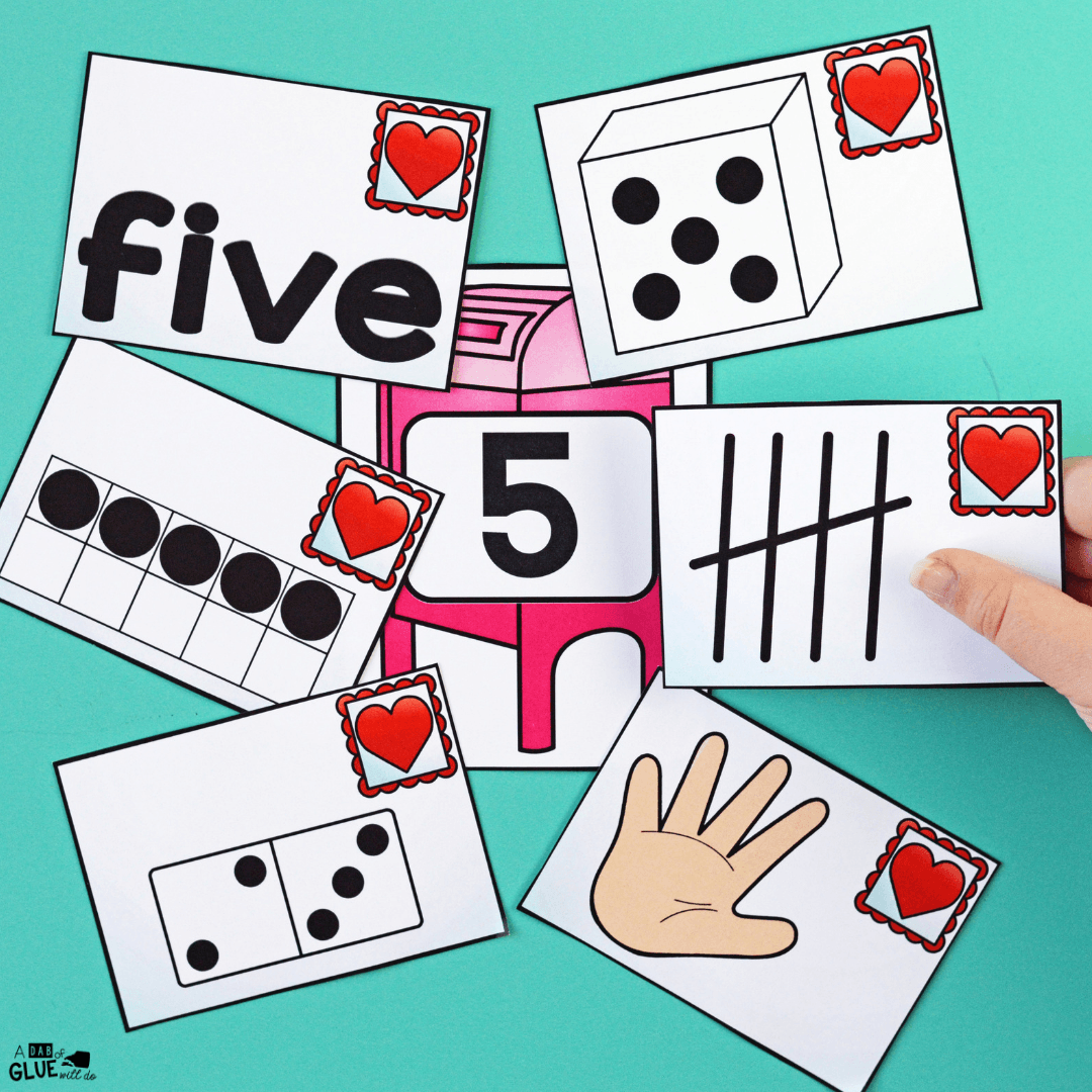 This exciting Valentine's Day Number Match-Up Activity is a great way to get kids learning without realizing they're learning.