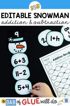 Students can practice adding and subtracting with these snowman match ups.