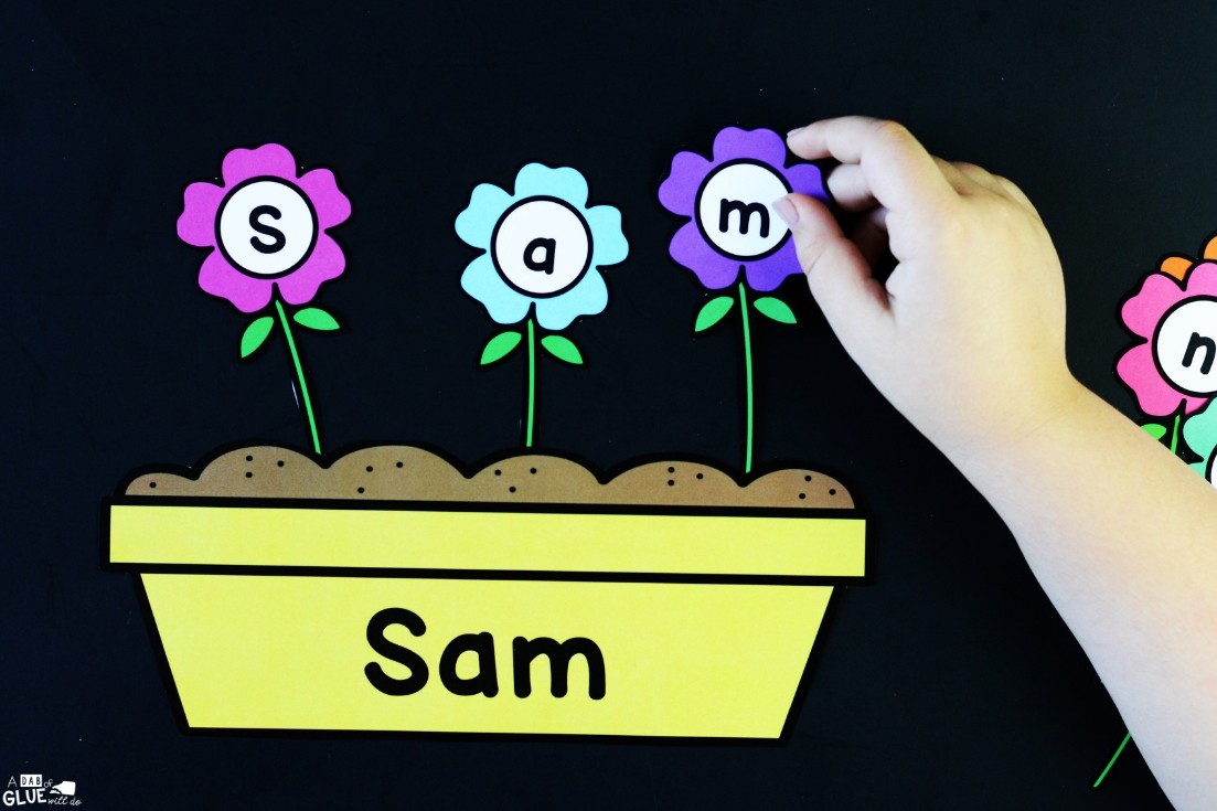 Spelling out their names with flowers