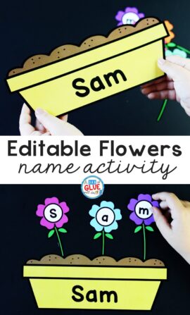 Flowers Editable Name Activity for Kids to Practice Building Their Name in a fun and hands-on way. Students will be engaged with this seasonal game.