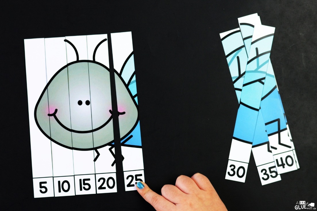 counting by 5s with insect skip counting puzzles