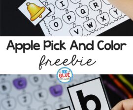 Apple pick and color freebie printable.