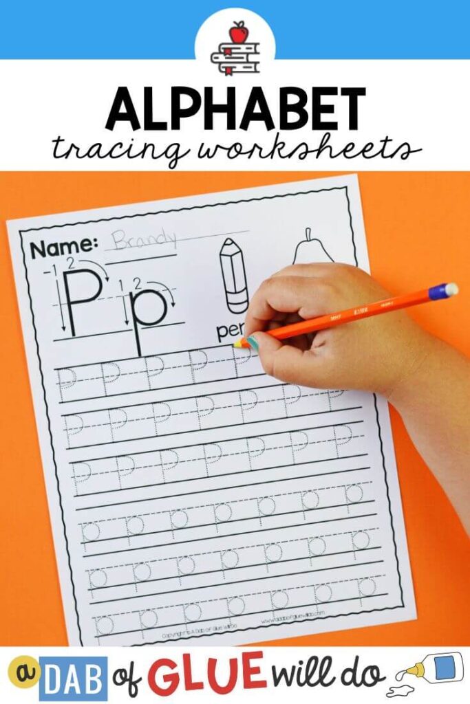 A worksheet for a student to practice tracing upper and lowercase letter P.