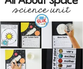 Space Science Lesson Unit Collage Pinterest Image