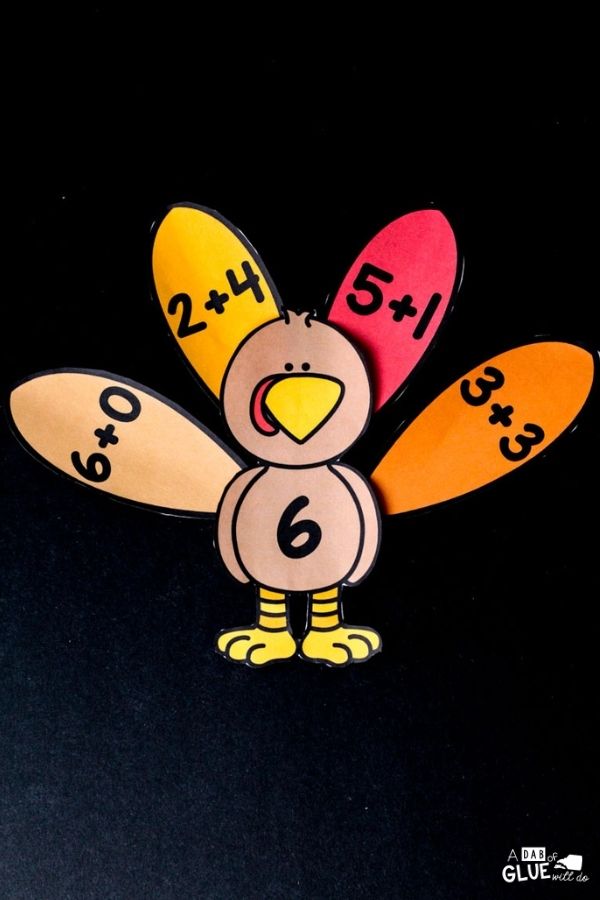 Using math facts to put all the feathers on our turkey editable 