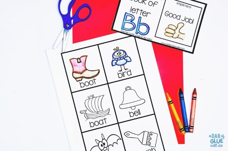 Letter b alphabet flip book worksheets