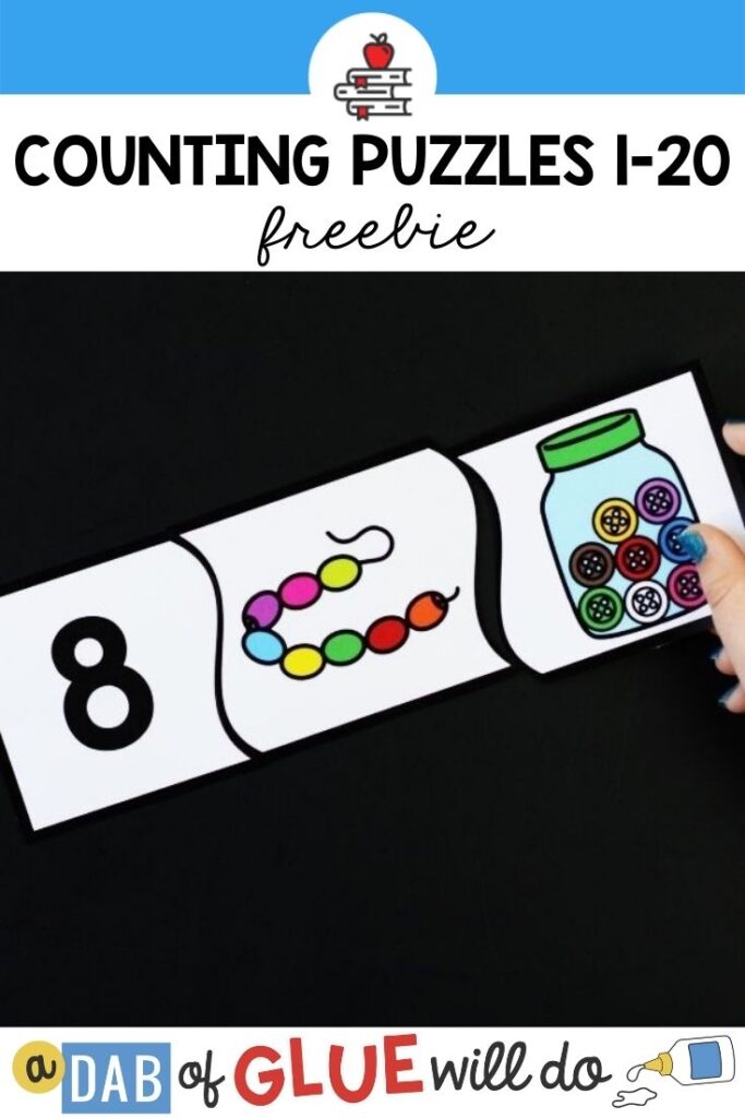 counting to 8 with colorful beads and buttons