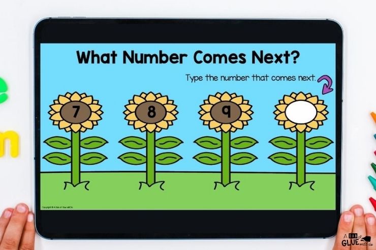 what number comes next after numbers on sunflowers 7,8,9