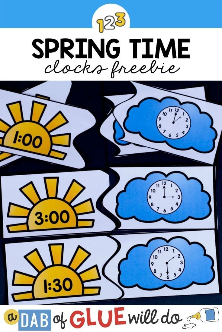 Spring Teaching Time Clock Puzzles