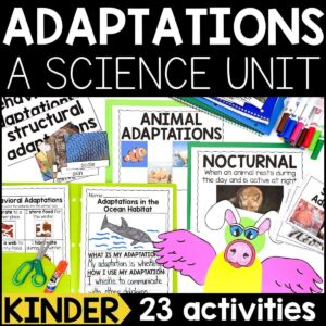 Animal Adaptations Science Unit for Kindergarten