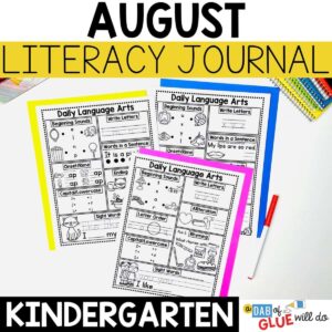Kindergarten Daily Literacy Review Journal - August