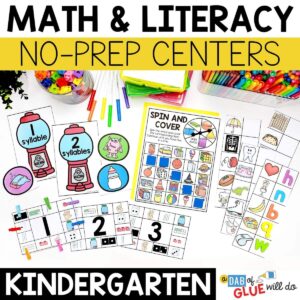 Kindergarten Zero Prep Math and Literacy Centers MEGA Bundle