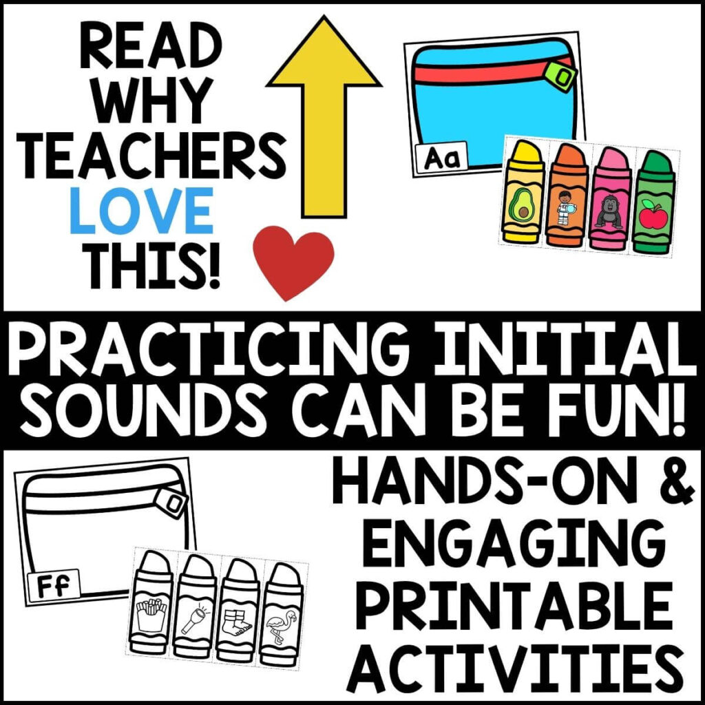 Back to School Initial Sound Match Up - A Dab of Glue Will Do