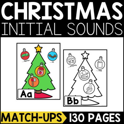 Christmas Initial Sound Match-Up - A Dab of Glue Will Do