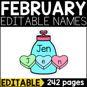 Valentine's Day Editable Name Activity