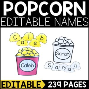 Popcorn Editable Name Activity