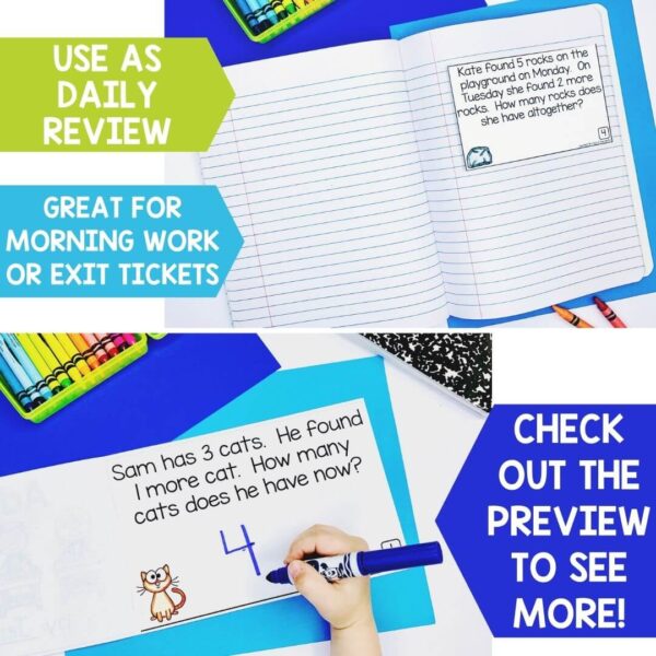 Daily Math Review Journal Bundle for Kindergarten - A Dab of Glue Will Do