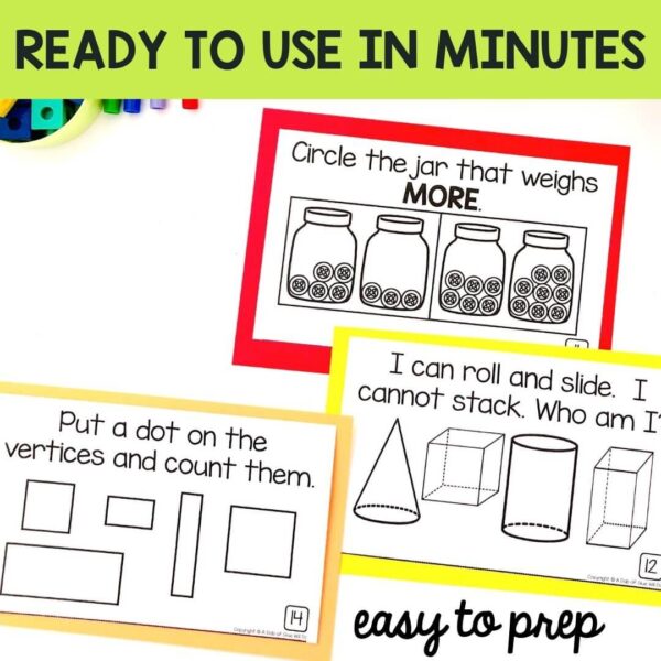Kindergarten Daily Math Review Journal - September - A Dab of Glue Will Do
