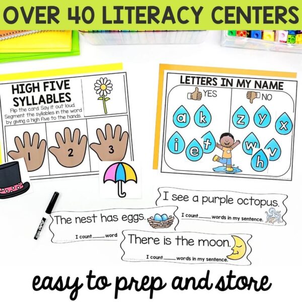 Pre-K Zero Prep Math and Literacy Centers - A Dab of Glue Will Do
