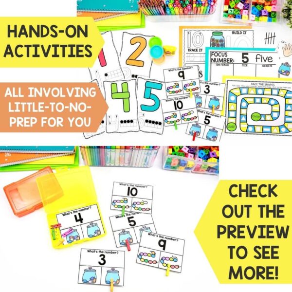Pre-K Zero Prep Math and Literacy Centers - A Dab of Glue Will Do