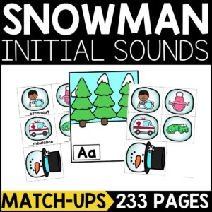 Snowman Initial Sounds Match-Up