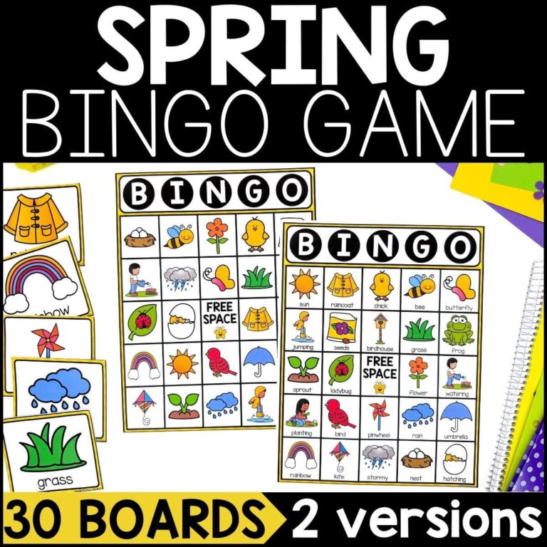 Spring Bingo - A Dab of Glue Will Do
