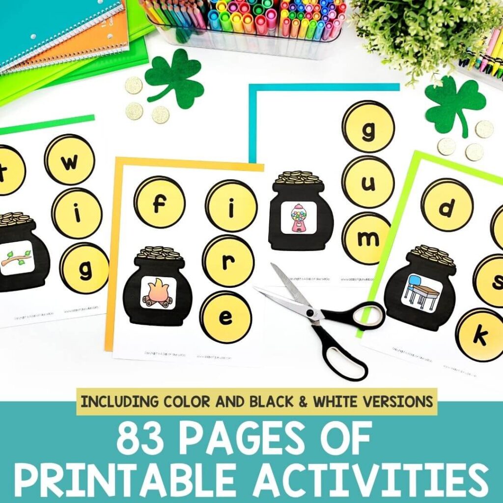St. Patrick's Day Word Building Activity Bundle- CVC, CVCC, CVCE, and ...
