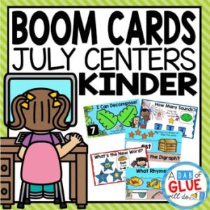 July and Summer Boom Card Activities for Kindergarten