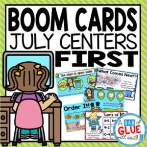 July and Summer Boom Card Activities for First Grade