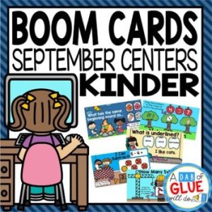 September and Fall Boom Card Activities for Kindergarten