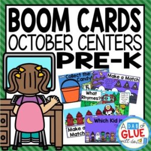 October and Halloween Boom Card Activities for Pre-K