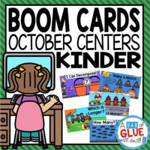 October and Halloween Boom Card Activities for Kindergarten