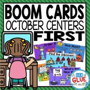October and Halloween Boom Card Activities for First Grade