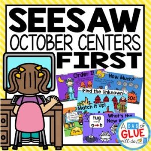 October and Halloween Seesaw Activities for First Grade