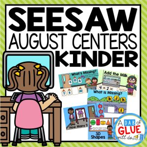 August and Back to School Seesaw Activities for Kindergarten