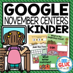 November and Thanksgiving Google Slides for Kindergarten
