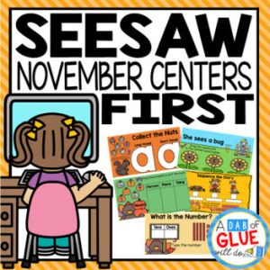 November and Thanksgiving Seesaw Activities for 1st grade