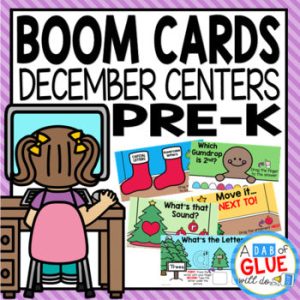 December and Christmas Boom Cards for Pre-K