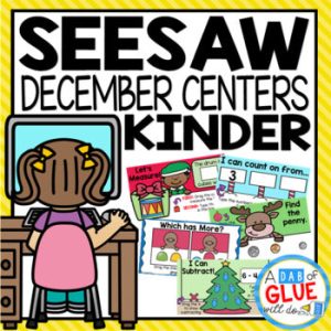 December and Christmas Seesaw Activities for Kindergarten