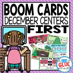 December and Christmas Boom Cards for 1st Grade