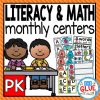 Monthly Math and Literacy Centers Bundle for Pre-K