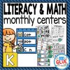 Monthly Math and Literacy Centers Bundle for Kindergarten