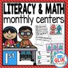Monthly Math and Literacy Centers Bundle for First Grade