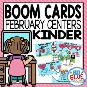 February and Valentines Day Boom Cards for Kindergarten