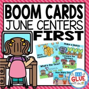 June and Summer Boom Card Activities for First Grade