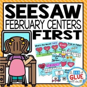 February Digital and Valentines Day Seesaw Activities for 1st grade